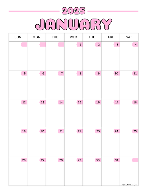 2025 colorful calendar printables