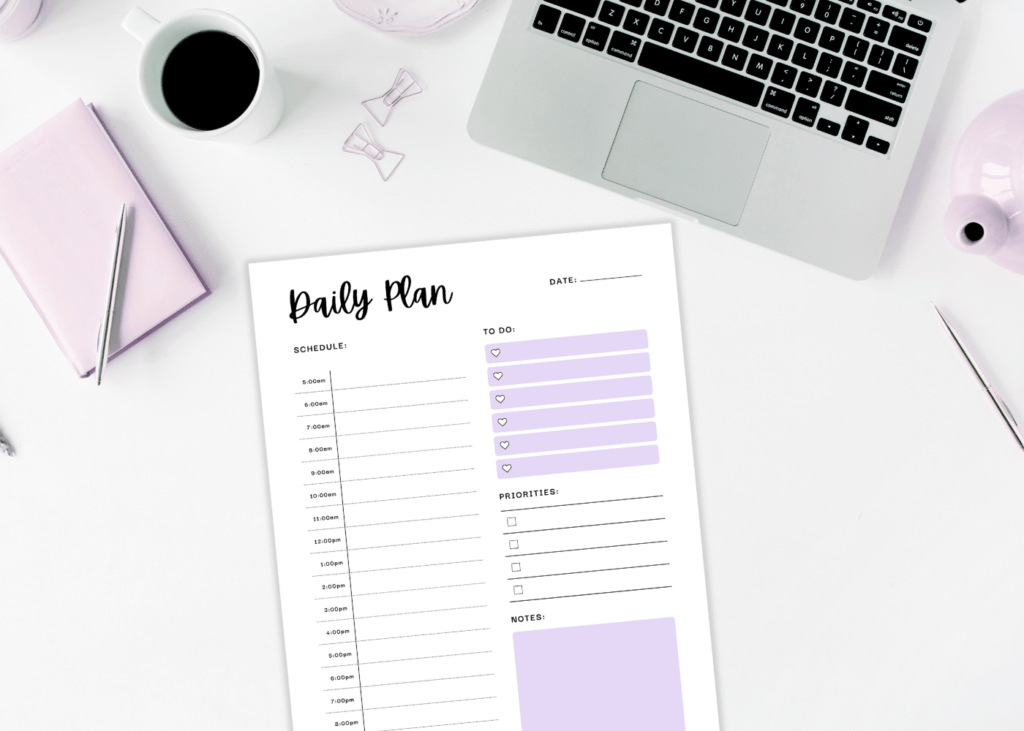 purple printable planner