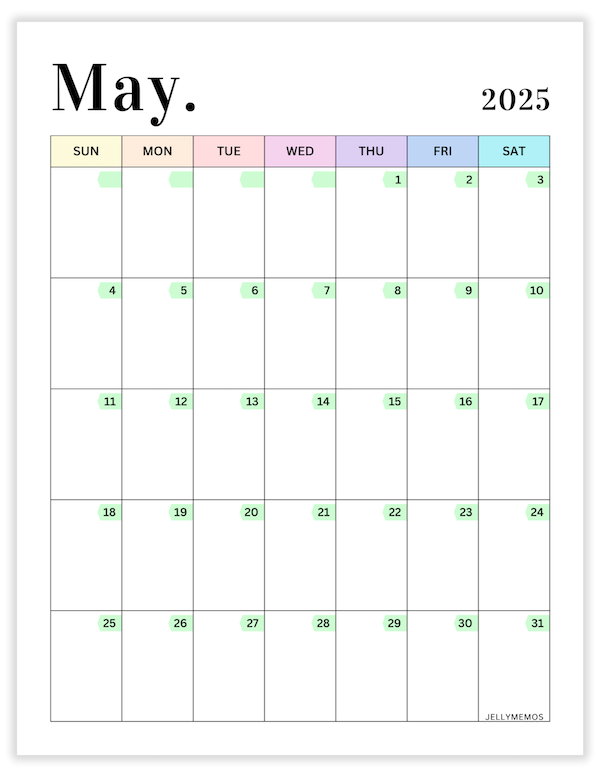 may 2025 pastel calendar printable