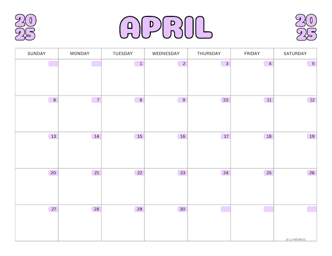 2025 colorful calendar printables