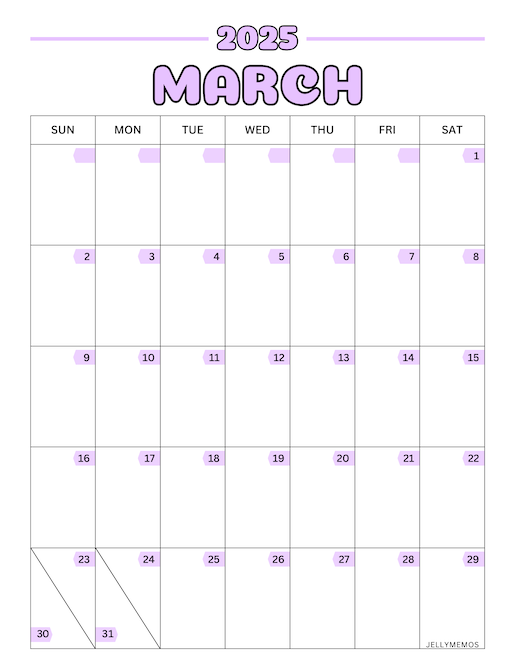 2025 colorful calendar printables