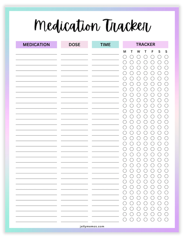 medication tracker printables