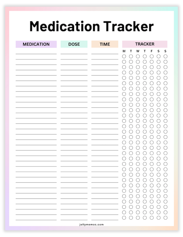 medication tracker printables