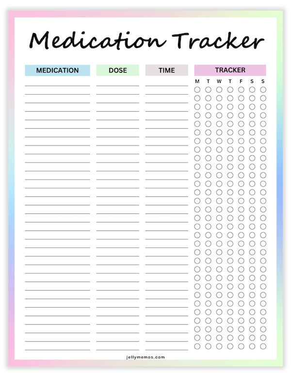 medication tracker printables