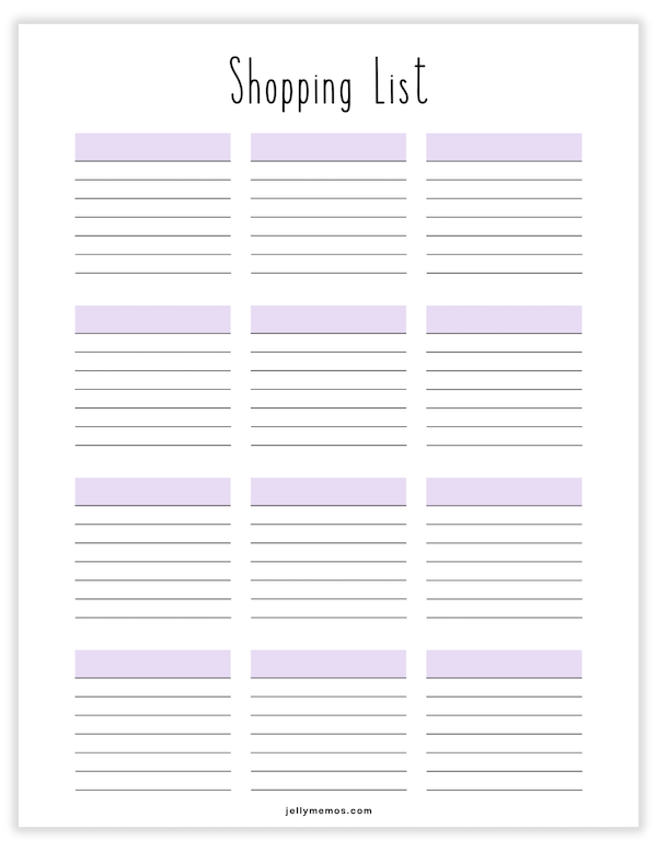 printable shopping list