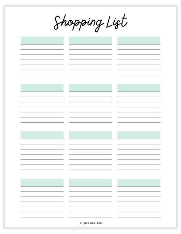 printable shopping list