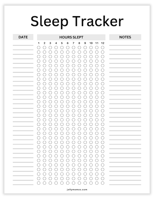 sleep tracker printables