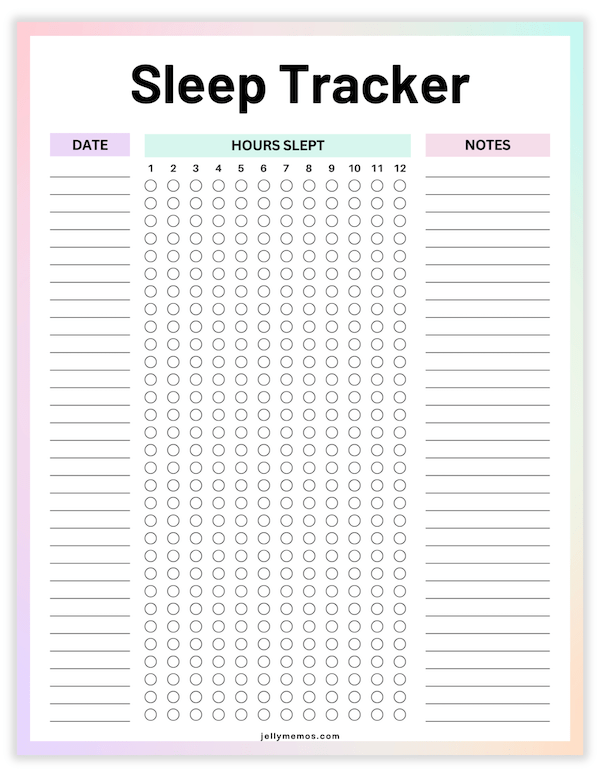 sleep tracker printables