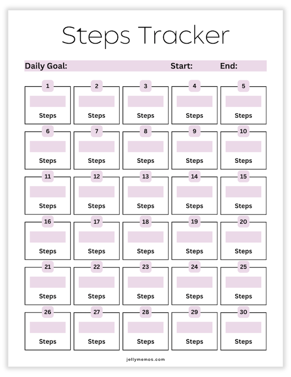 Step Tracker Printables