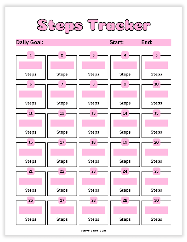 Step Tracker Printables