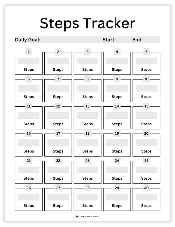 Step Tracker Printables