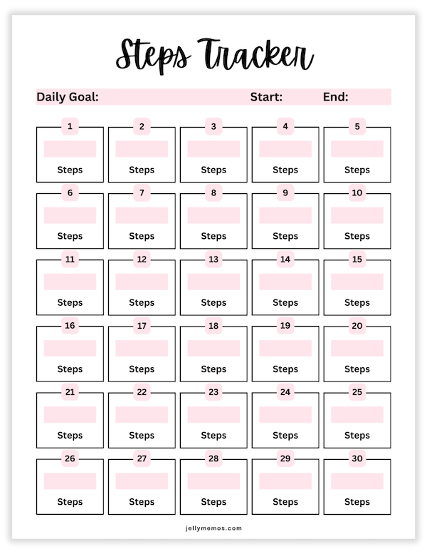 Step Tracker Printables