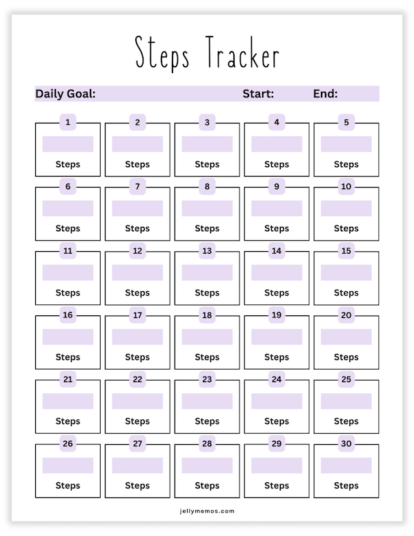 Step Tracker Printables