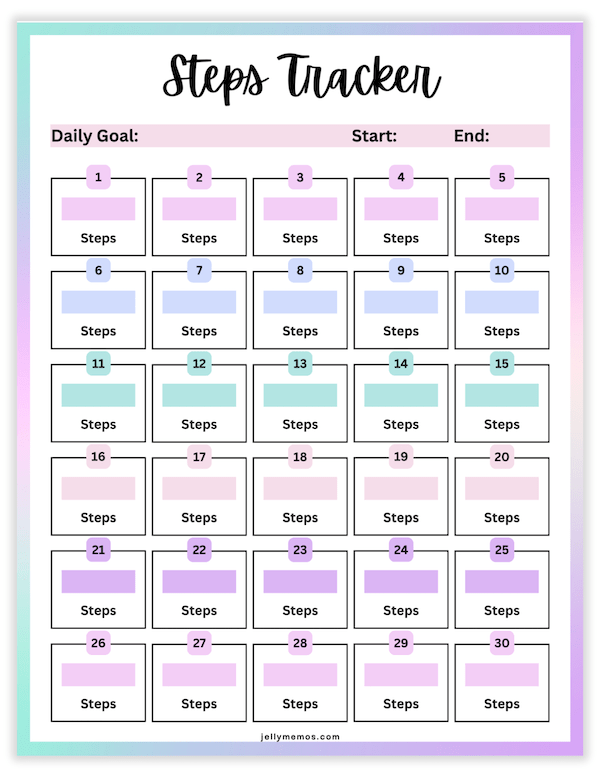 Step Tracker Printables