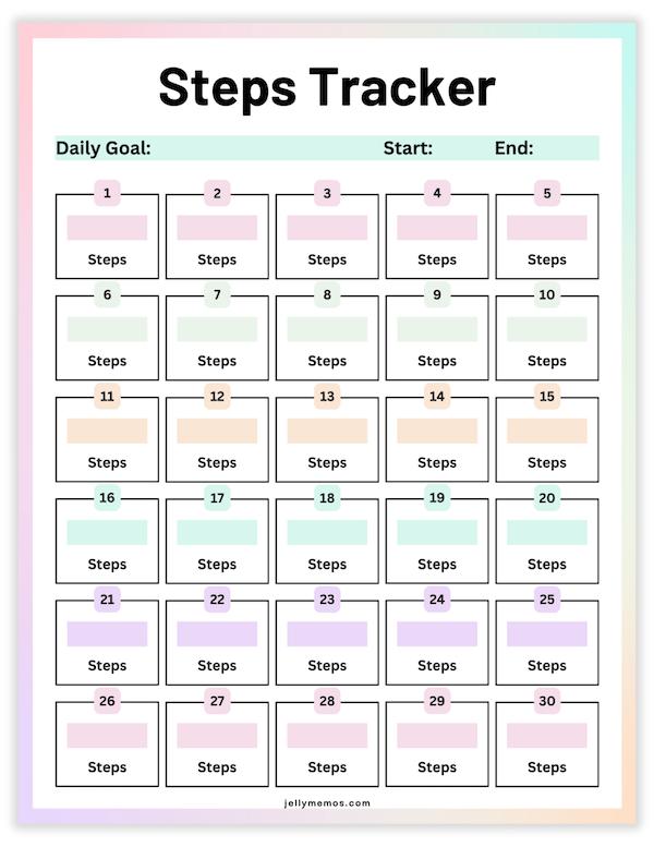 Step Tracker Printables