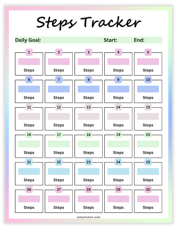 Step Tracker Printables