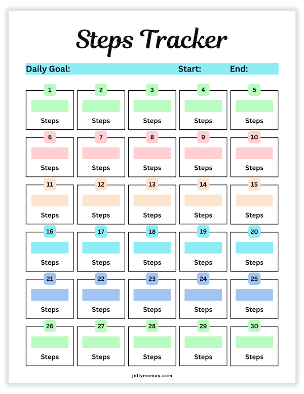 Step Tracker Printables