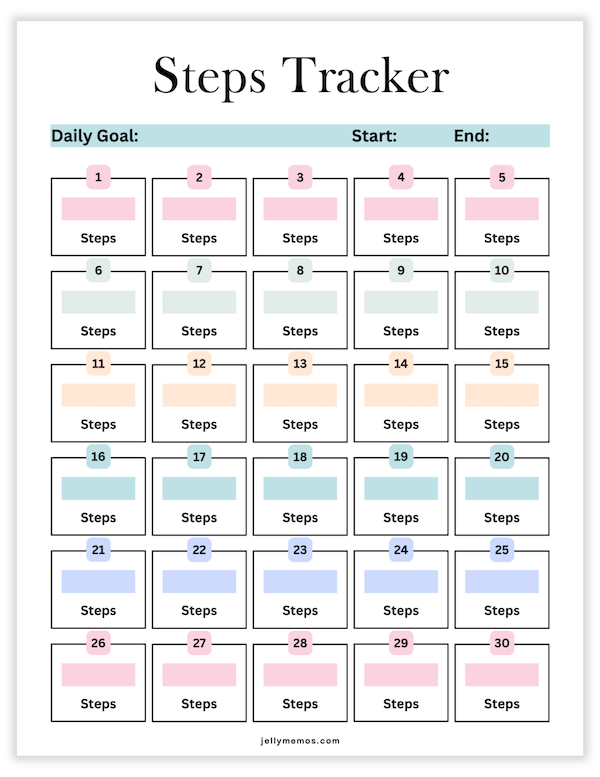 Step Tracker Printables