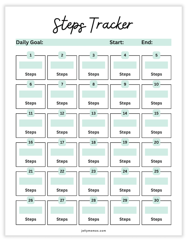 Step Tracker Printables