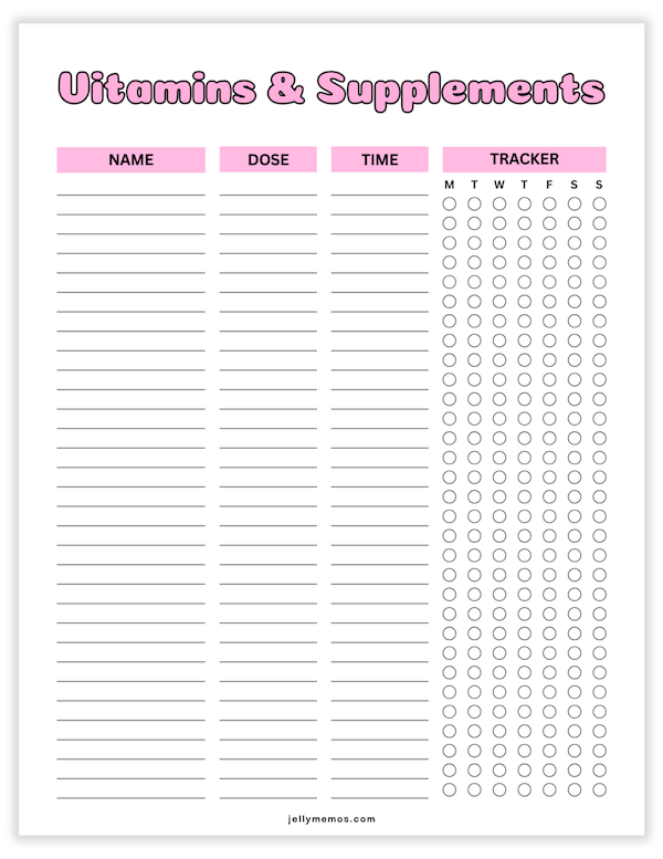 vitamins and supplements trackers