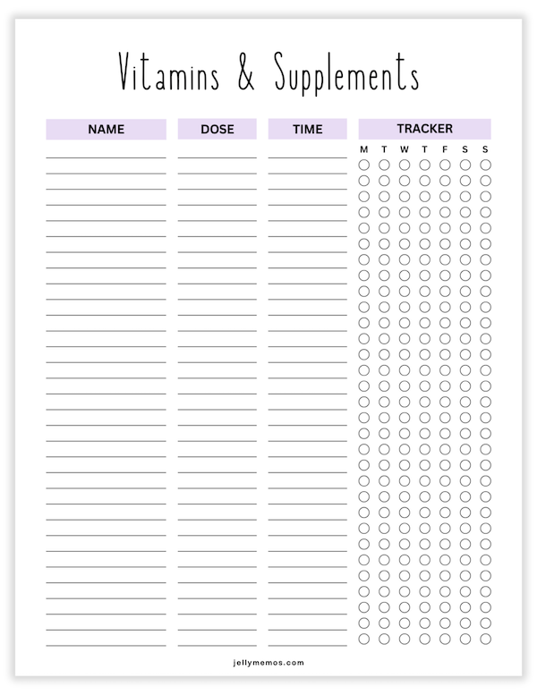 vitamins and supplements trackers