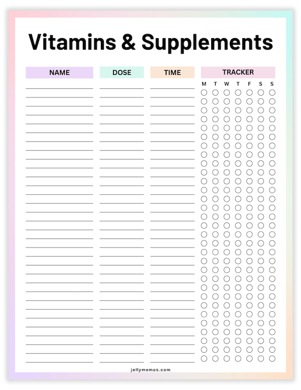 vitamins and supplements trackers