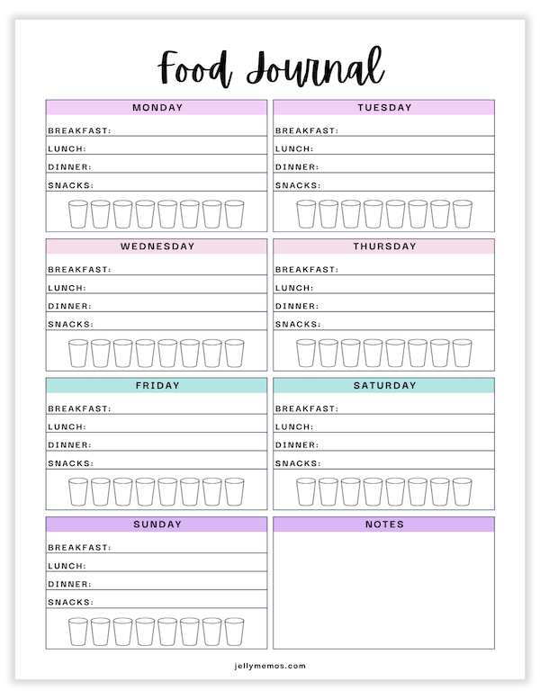 weekly food journal