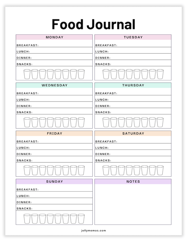weekly food journal