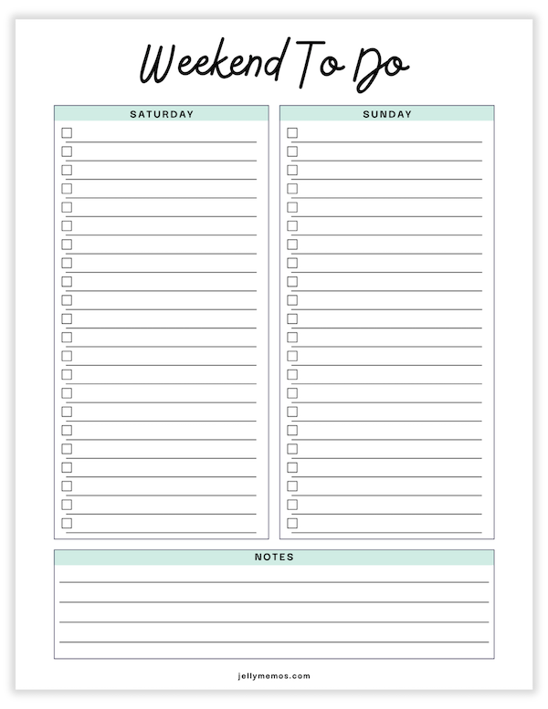 weekend to do list