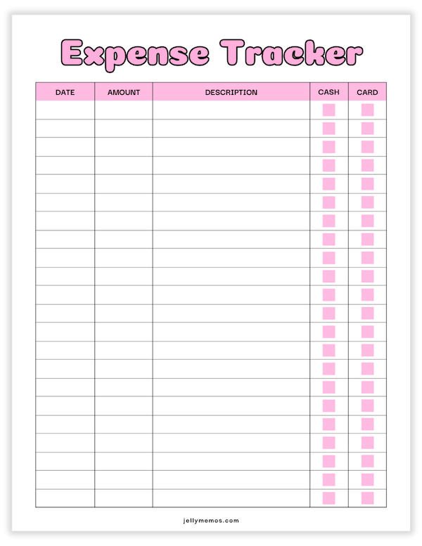 expense tracker printable