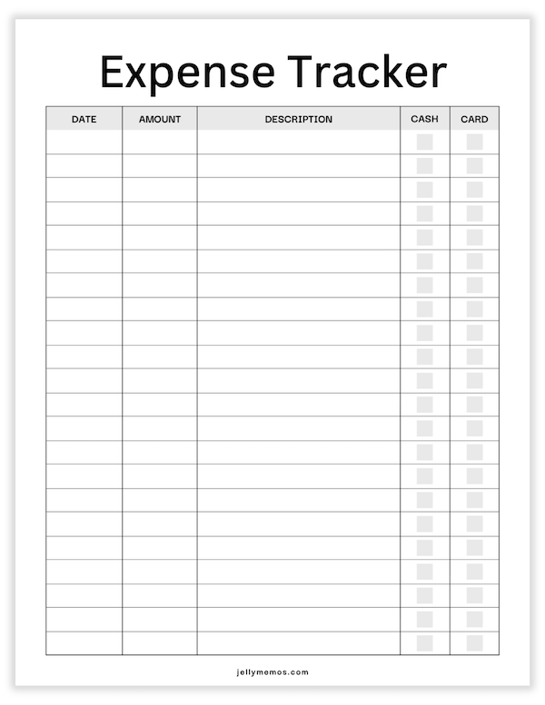 expense tracker printable
