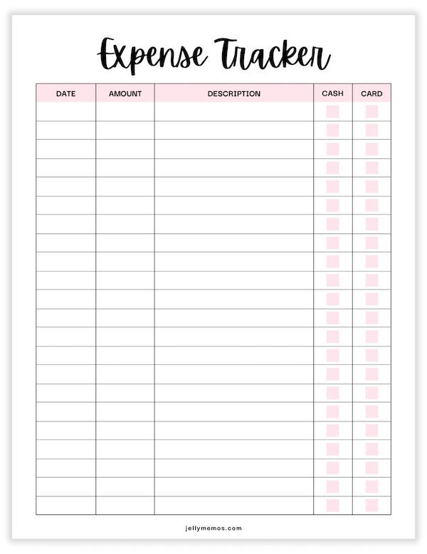 expense tracker printable