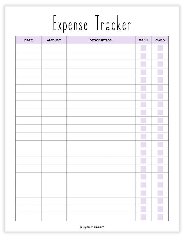 expense tracker printable