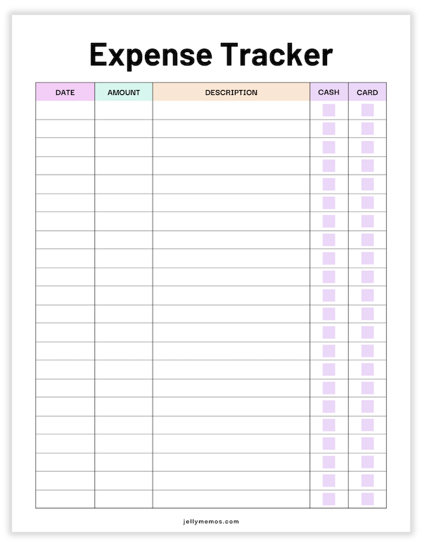 expense tracker printable
