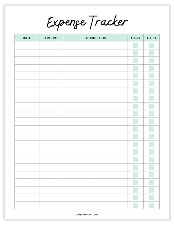 expense tracker printable