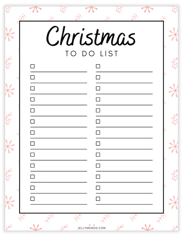 christmas to do list printable