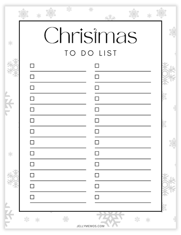 christmas to do list printable