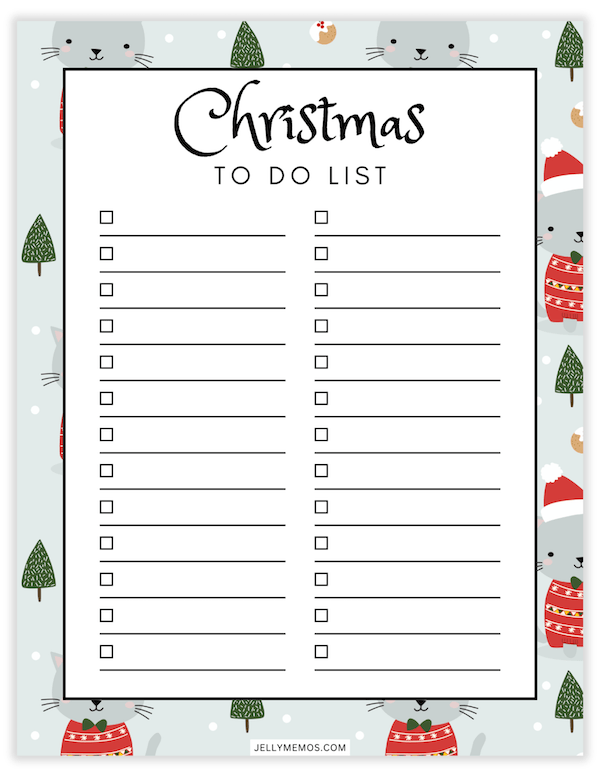 christmas to do list printable
