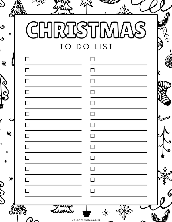 christmas to do list printable