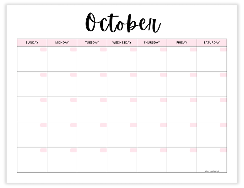 undated monthly calendar printables