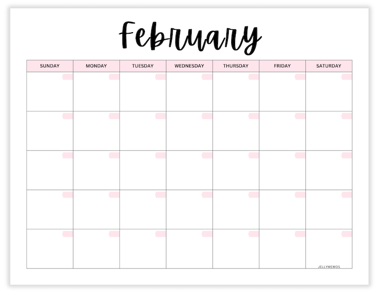 undated monthly calendar printables
