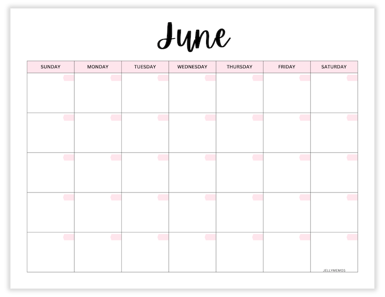 undated monthly calendar printables