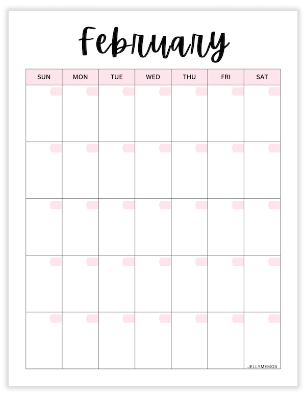 undated monthly calendar printables