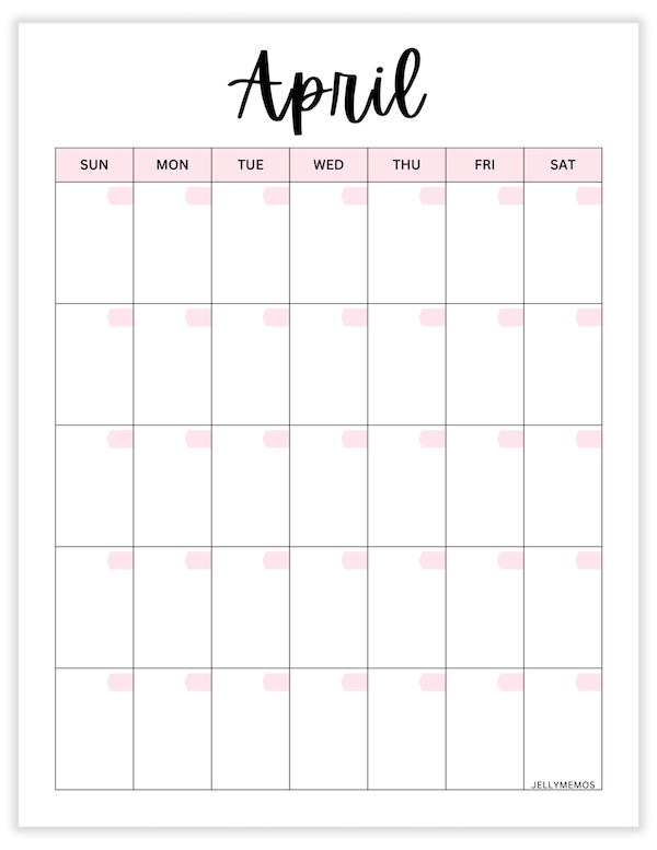 undated monthly calendar printables