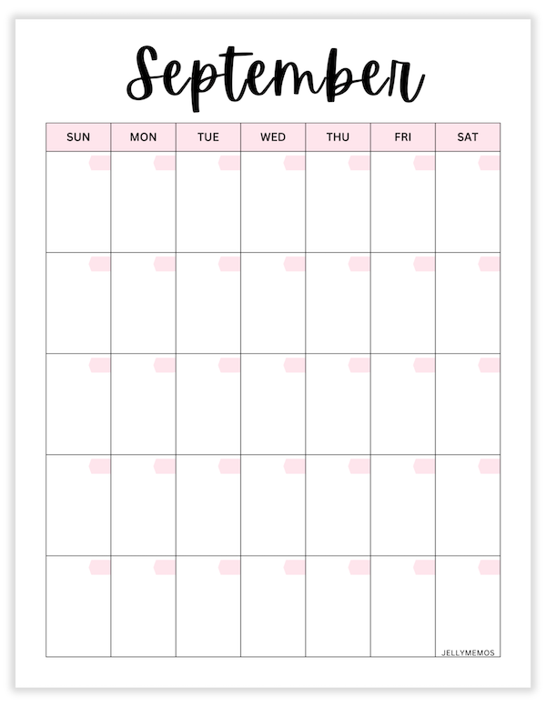undated monthly calendar printables