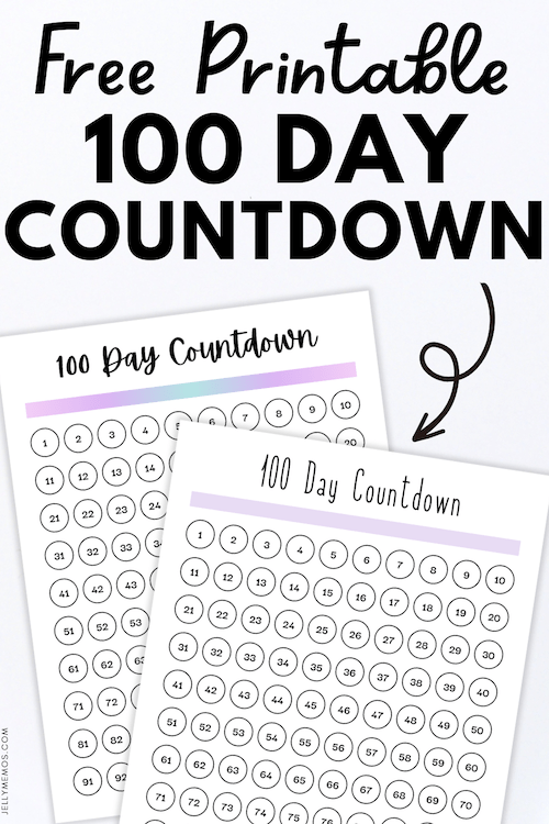 100 Day Countdown Printable Templates