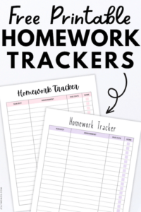 Printable Homework Tracker Templates For Teachers And Students - JellyMemos