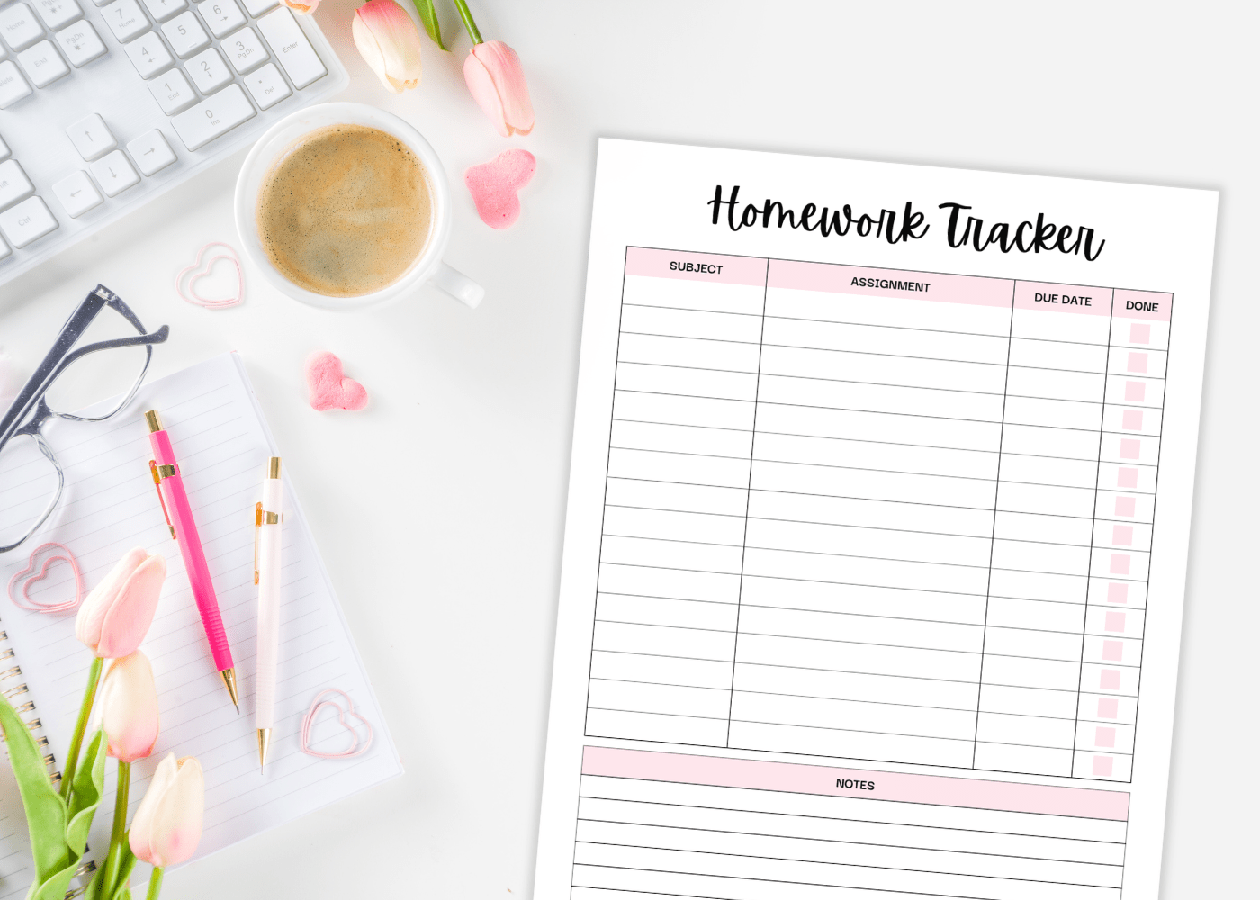 Printable Homework Tracker Templates For Teachers And Students - JellyMemos