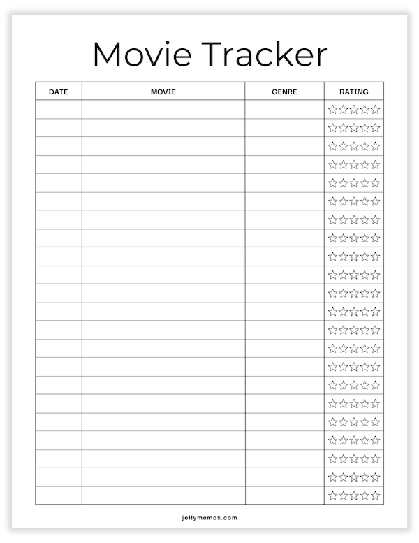 printable movie tracker template