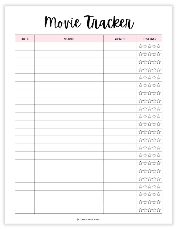 printable movie tracker template